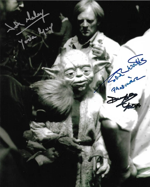 Star Wars Robert Watts, Deep Roy and Nick Maley, Yoda Multi Signed 10 x8 Photo