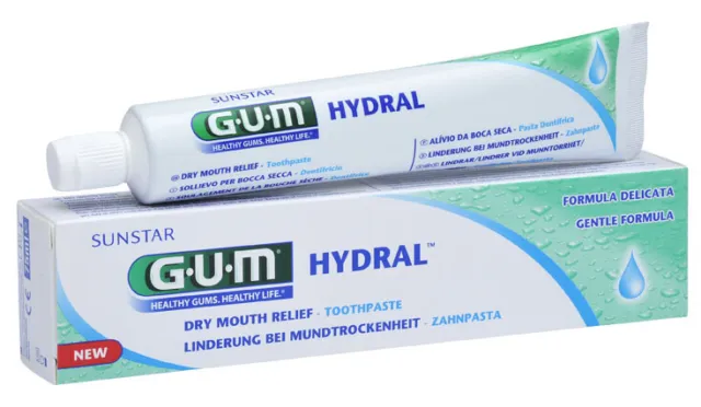 2x Gum Hydral Zahnpasta 75 ml - gegen Mundtrockenheit - trockener Mund