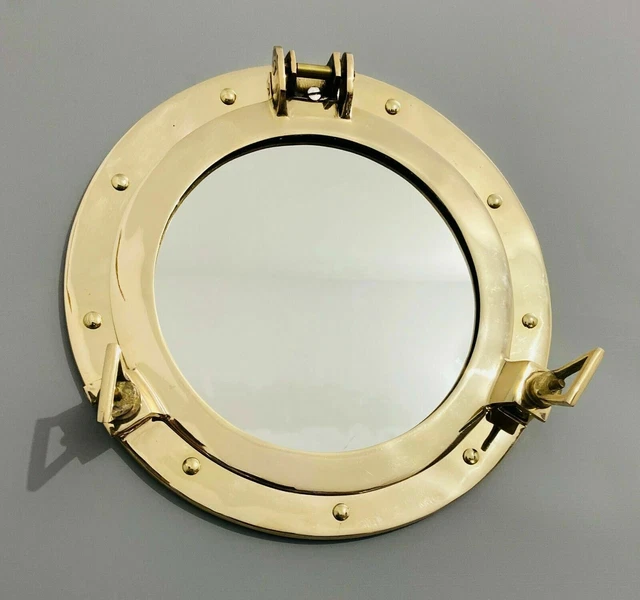 Miroir de hublot en laiton de 12 po ~ décoration murale nautique ~ grande...