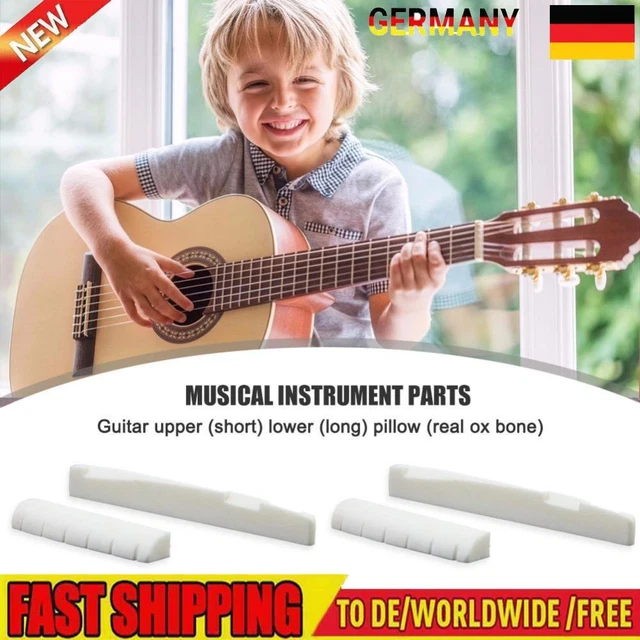 4pcs Bone Guitar Bridge Nut Saddle for 6 String Guitar Stringed Instrument Parts