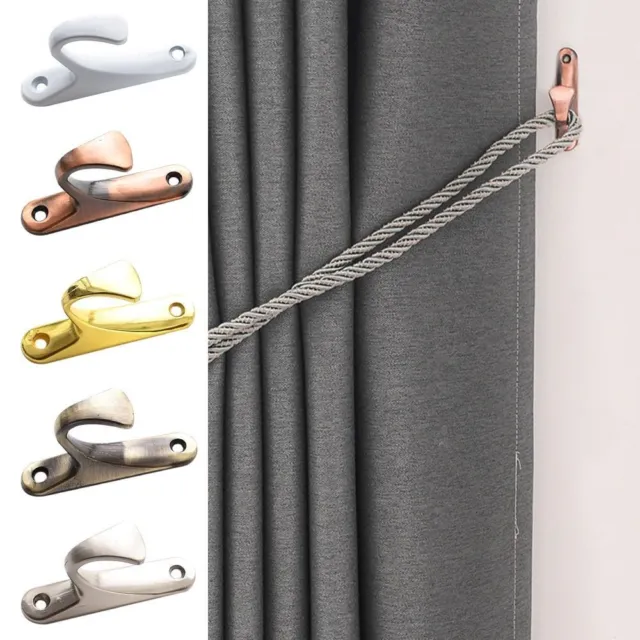 Modern Hold Wall Hanger Curtain Holder Mounted Metal Hooks Curtain Holdback