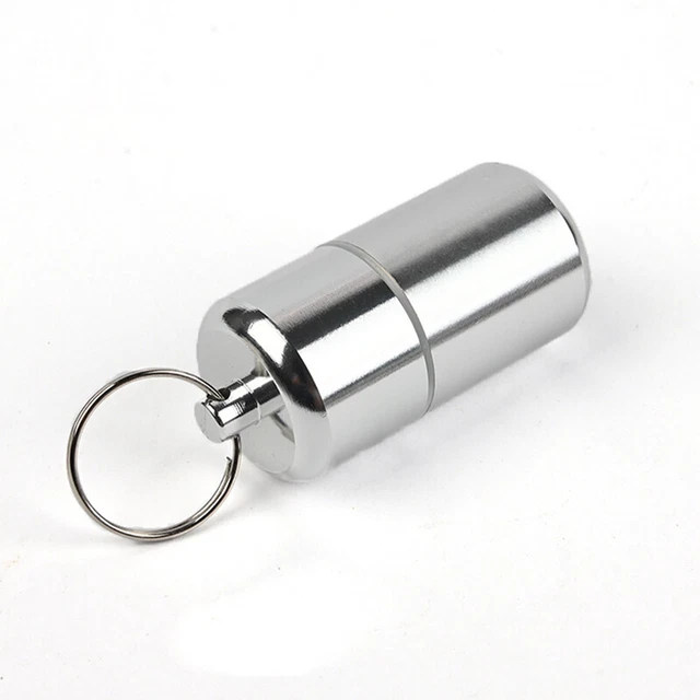 Portable Pill Box Container Mini Aluminium Pill Case Carry Bottle Case Keych BII