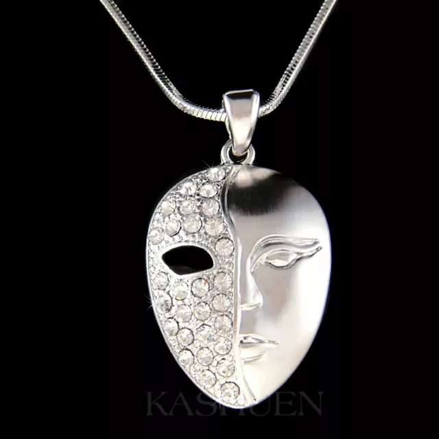 ~Phantom of the Opera Mask made with Swarovski Crystal Masquerade Drama Necklace