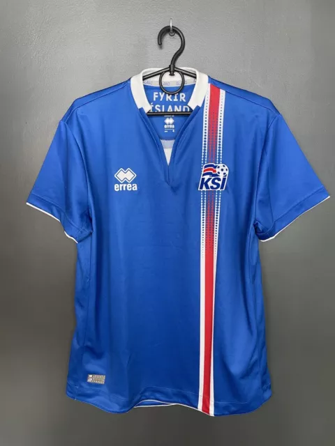 Iceland  National Team 2016/2017 Home Football Shirt Errea Jersey Size S Adult