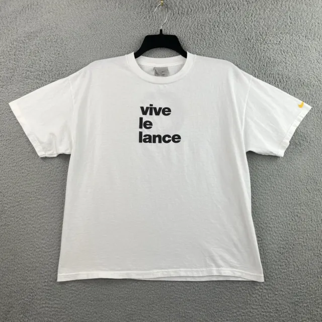 Nike Vive Le Lance T Shirt Mens Large White 6 Tour De France Armstrong 90s Y2K
