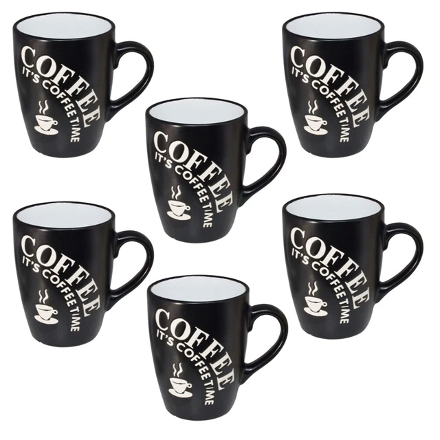 Kaffeebecher 6 Stück Coffee Kaffeetassen 300ml Schwarz Kaffee Tassen 6er