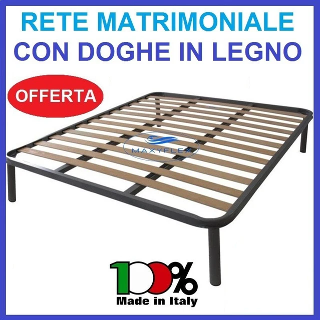 RETE LETTO ORTOPEDICA In Doghe Matrimoniale A 2 Due Piazze 160X190