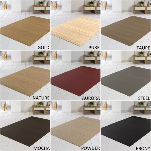 Tapis en Bambou solid, En 9 Couleurs & 15 Tailles, Tapis Salon