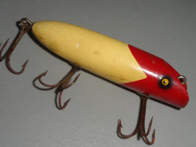 VINTAGE FISHING LURE Wooden South Bend Bass Oreno Series #973 Red