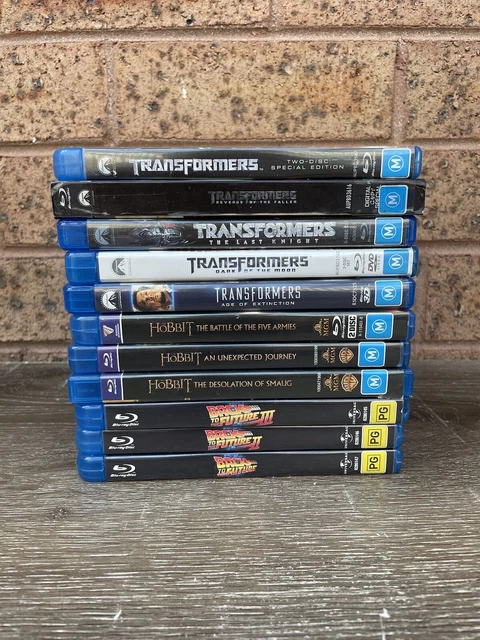 Lot of 11 Blu-Ray DVD Assorted Movies/Back To The Future/The Hobbit/Transformers