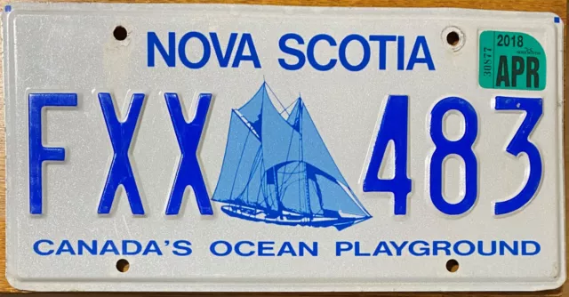 🌎⚜🌎  Authentic Canada 2018 Nova Scotia Bluenose License Plate.  🌎⚜