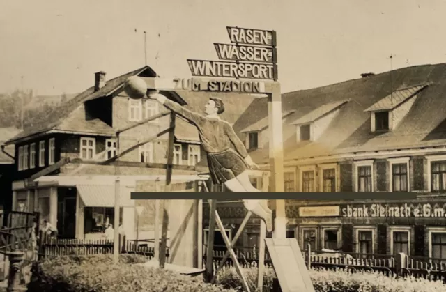 Steinach Volksbank + Wegweiser - Kreis Sonneberg - ca. 1940 - Original Foto