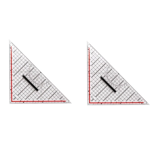 2 Stücke 30CM Zeichendreieck Lineal Multifunktions-Zeichnungslineal mit Gri4177