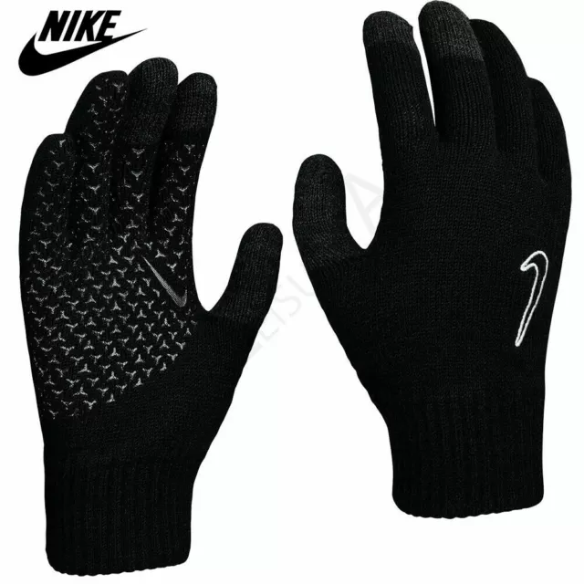 NIKE MENS GLOVES Knitted Touch Screen Running Sports Winter Warm