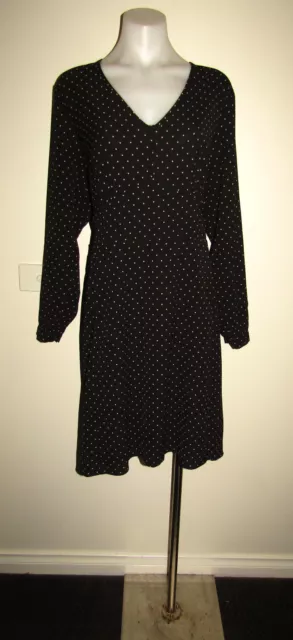 City chic size M/18 long sleeved polka dot evening dinner party work dress