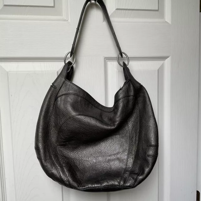 Banana Republic Leather Hobo Shoulder Bag Metallic Bronze Slouchy