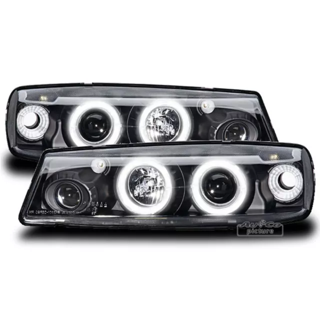 Headlights für Opel CALIBRA 90-97 Angel Eyes Black TUNING DE LPOP07EG XINO DE 2