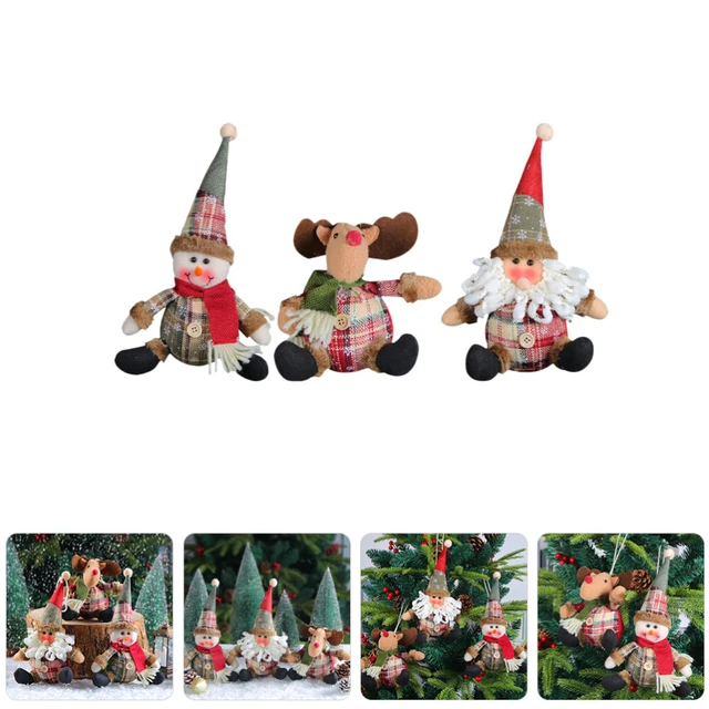 3 pièces décoration de noël poupées Table poupée Figurine cheminée décor