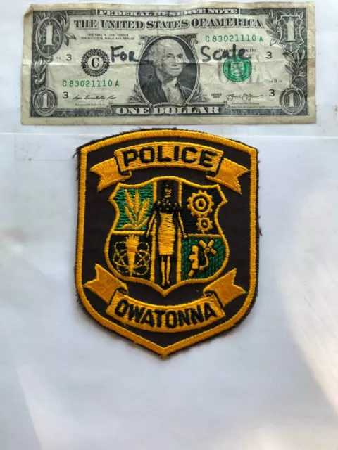 Rarer Owatonna Minnesota Police Patch  Un-sewn great condition