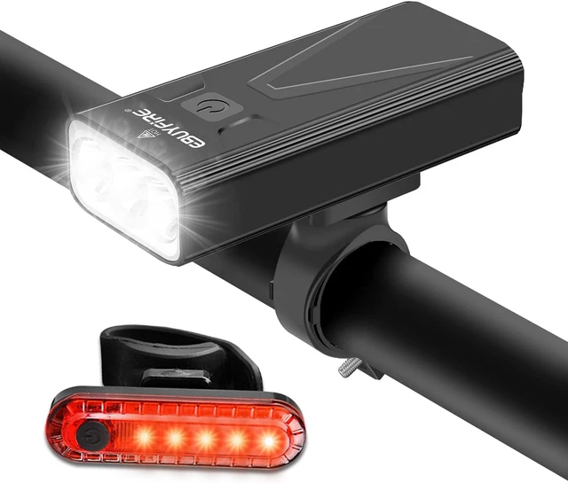 Set Luci Per Bicicletta LED 60/15 Lux – Certificato StVZO, Ricarica USB-C, Impermeabile IPX5, Anteriore E Posteriore