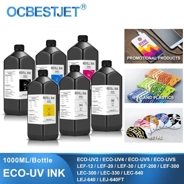 Tinta 1000MLUV para Roland ECO-UV2/UV4/5/LEF-12/20/30 LEF-200/300 LEC-300/330/540