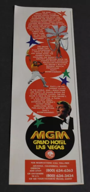 1976 Print Ad Las Vegas MGM Grand Hotel Dean Martin Showgirls Entertainment art