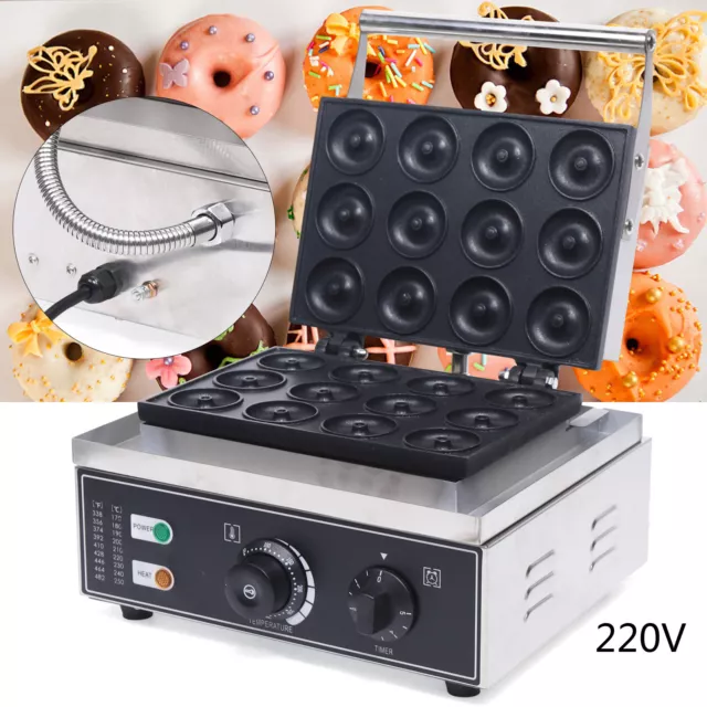 1500W 12 Löcher Elektrische Doughnut Baker Maker Machine Antihaft Waffelmaschine