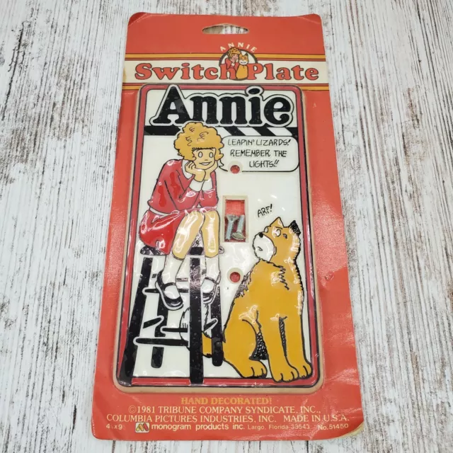 Annie The Musical Vintage Wall Light Switch Plate 1981 Tribune Company NOS