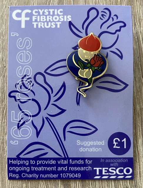 CYSTIC FIBROSIS TRUST ‘65 Roses’ Genie With Rose Enamel Charity Pin ...