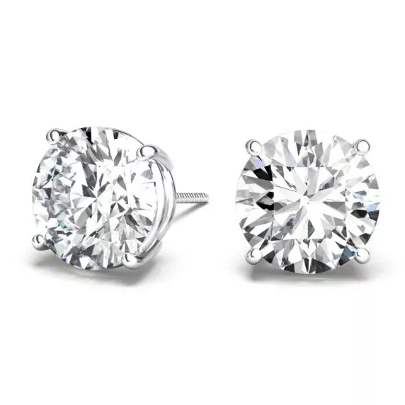 1.00 Carat T.W. Prong Set 14K White Gold Lab Grown Diamond Stud Earrings