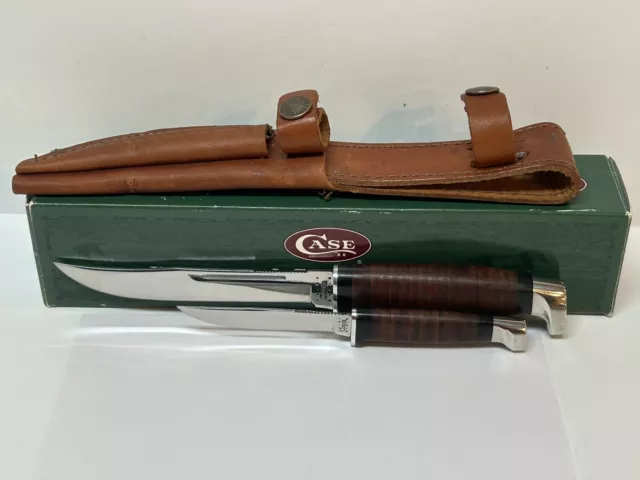 Case Xx Twin Fin M 3 Finn 16-5 Stacked Brown Leather Fixed Knife Item 309 Gg