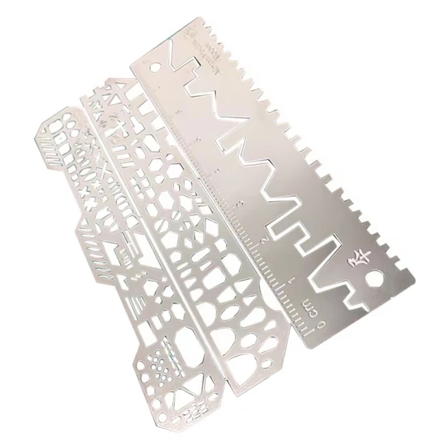 4 IN 1 Scribe Line Drilling Templates Ruler Details Craft Tool For 1/ ...