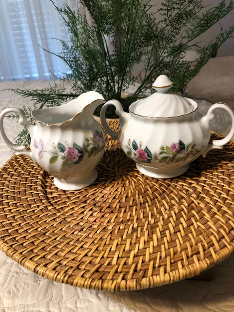Creative Fine China Regency Rose Sugar & Creamer Set