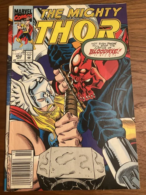 MARVEL COMICS THE MIGHTY THOR VOL. 1 #452 OCT 1992 - Back Cover Has Creasing