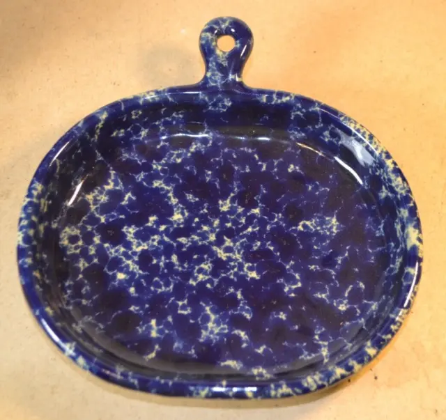 Bennington Potters Vermont Blue Agate 1897 Bistro Plate With Handle