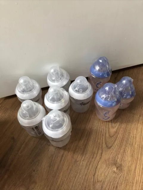 8 TOMMEE TIPPEE  BABY BOTTLES 260 Ml & 1 Bottle 150 Ml New 2