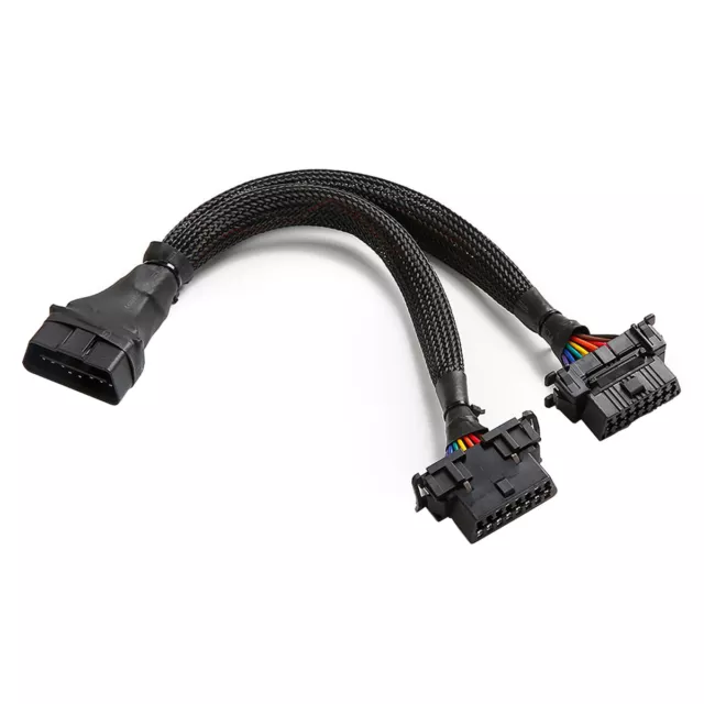 A04C OBDII OBD2 16pin Extensión Cable de Extensión Adaptador Male - Dual Hembra