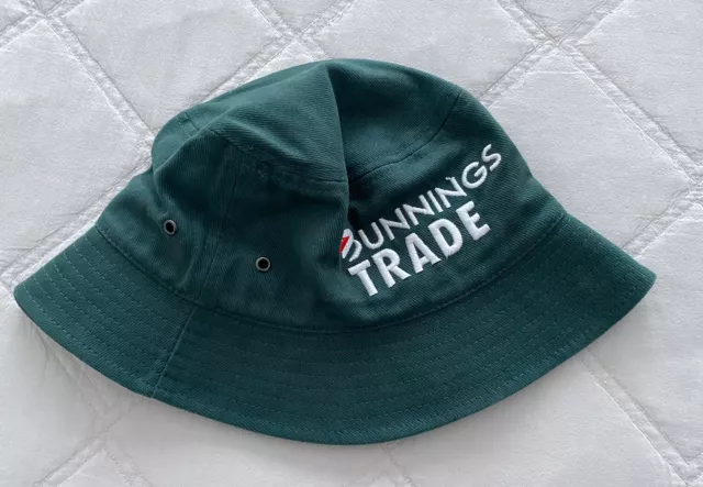 BUNNINGS TRADE KIDS Bucket Hat Green When I Grow Up I Want Tradie Cap Rare 19.99 PicClick AU