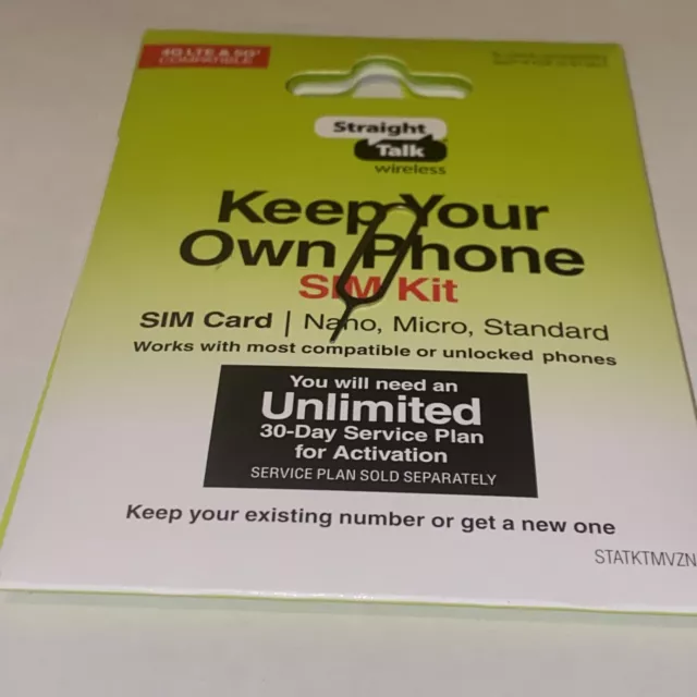 Straight Talk Sim Pin Card Cdma Bring Your Own Phone Kit New Call Lot Beach