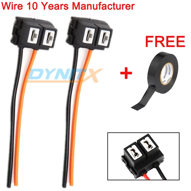 Wire Pigtail Female P A H7 Two Harness Head Light High Beam Bulb Socket Plug Fit