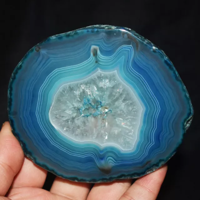 Beautiful Natural Agate Banded Slices Crystal Geode Polished Slab Quartz 206G