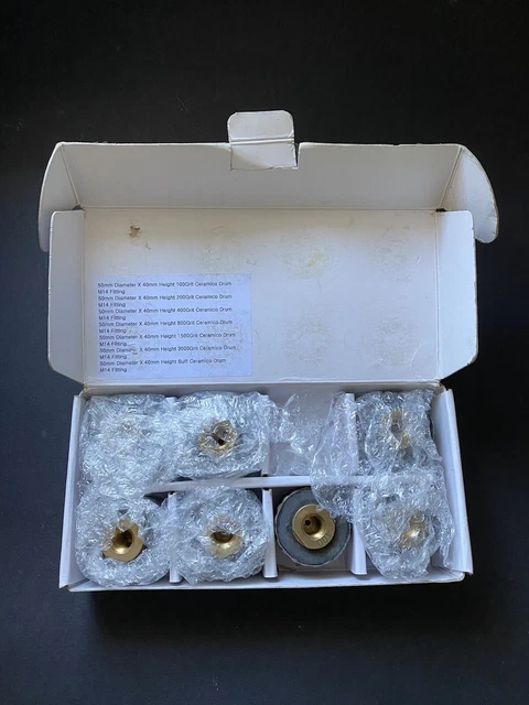 7x Dry Diamond Poliertrommeln M14, 100 - 3000er Körnung