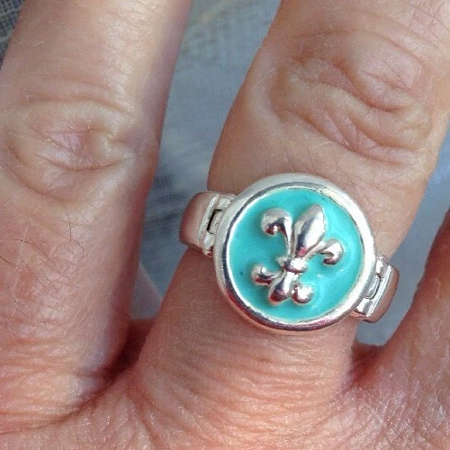 Bague En Argent 925 Clio Blue - Motif Poisson Avec Émail - Taille 55/56 - Style Cocktail - Neuf Sans Emballage
