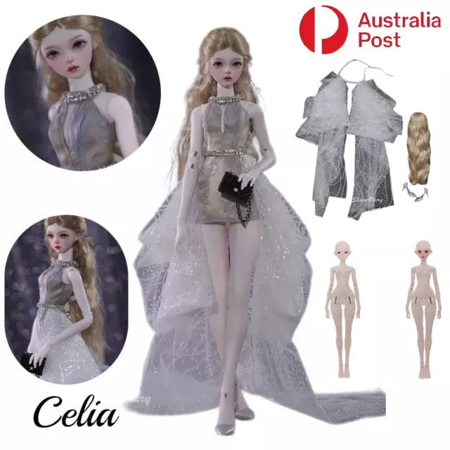 1/4 BJD Doll Celia Bare Nude Ball Jointed Body Eyes Makeup Wedding Dress 41cm AU