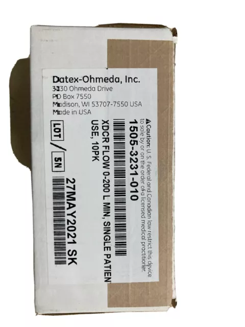 1505-3231-010 Respiratory Flow Sensor 10 Per Box