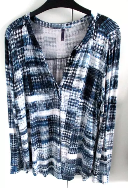 NYDJ Top Blouse Blue & White Size M edium - 16