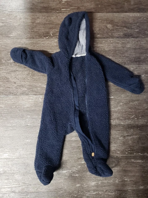 Carters fuzzy Winter one piece Boys Blue infant coat 9 months