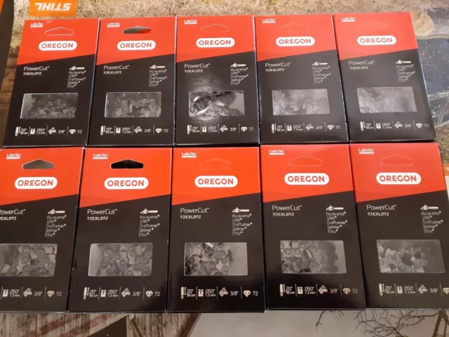 20" 10 PACK Oregon Husqvarna 570 72EXL072 3/8 .050 72 Chisel Chainsaw Chain