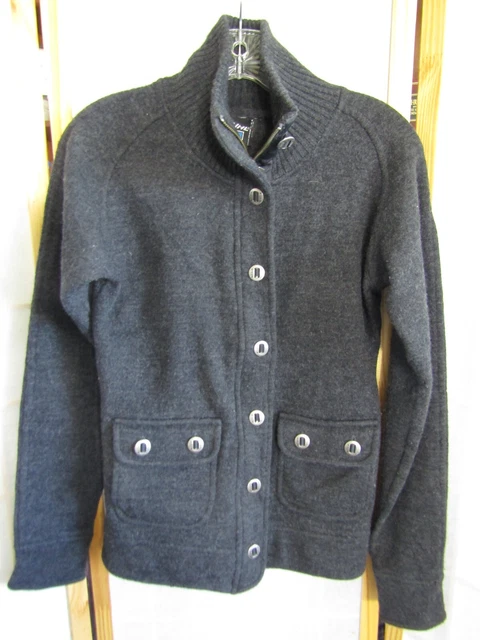 VTG Kuhl Born in the Mountains 100% Merino Wool Button/Zip Jacket Women Size M