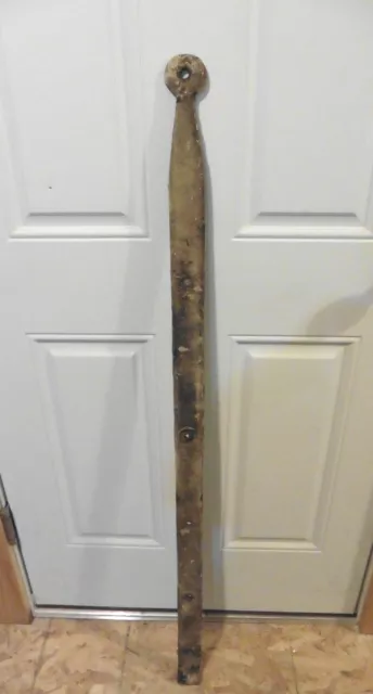 1 XL Wrought iron hinge strap barn door decor Vintage Antique hand wrought 49.5"
